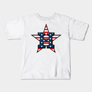 Houston H Stro American Flag Kids T-Shirt